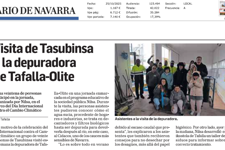 Fotografía del pantallazo de la noticia en la edición impresa de Diario de Navarra