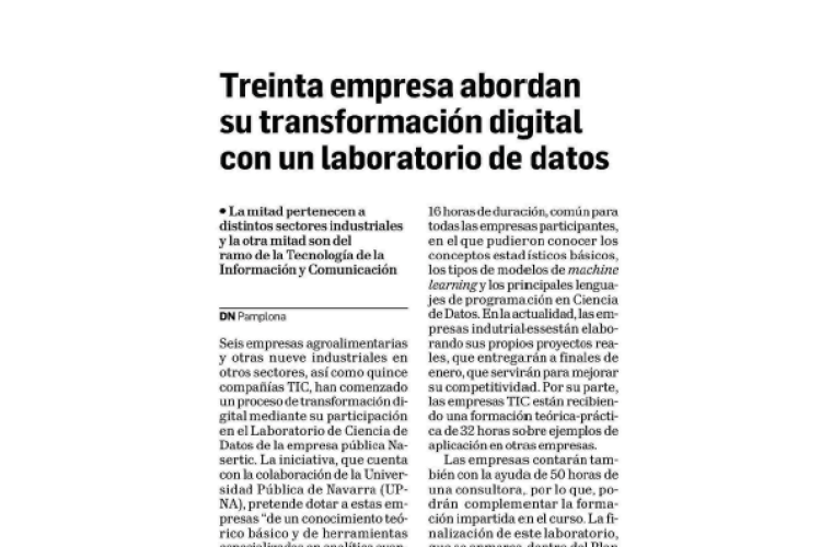 Noticia en la edición impresa del Diario de Navarra