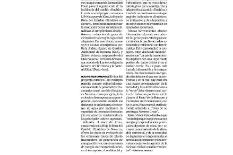 Fotografía del pantallazo de la noticia en la edición impresa del Diario de Noticias