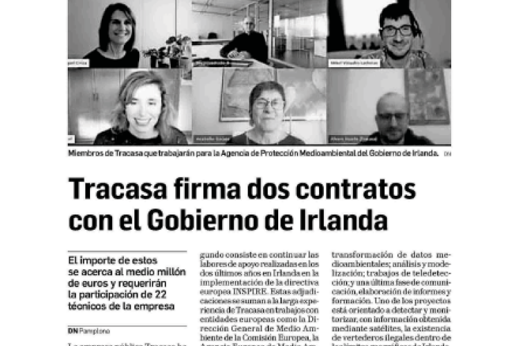 Fotografía del pantallazo de la noticia en la edición impresa del Diario de Navarra