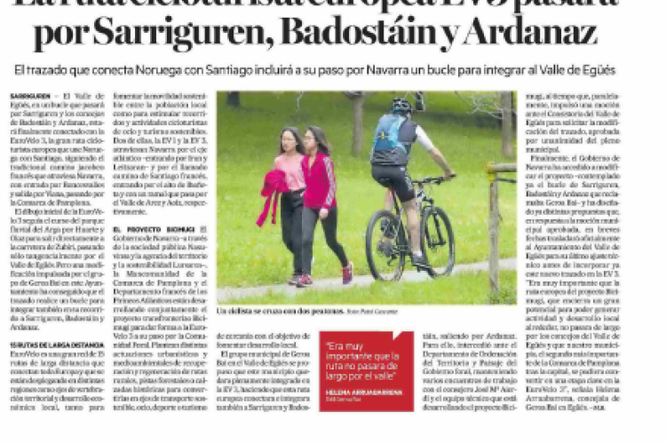 Fotografía del pantallazo de la noticia en la edición impresa del Diario de Noticias
