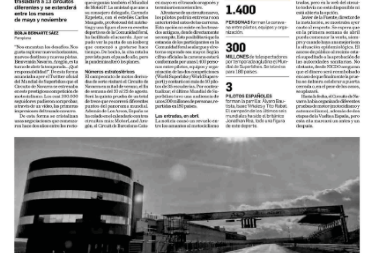 Fotografía del pantallazo de la noticia en la edición impresa del Diario de Navarra