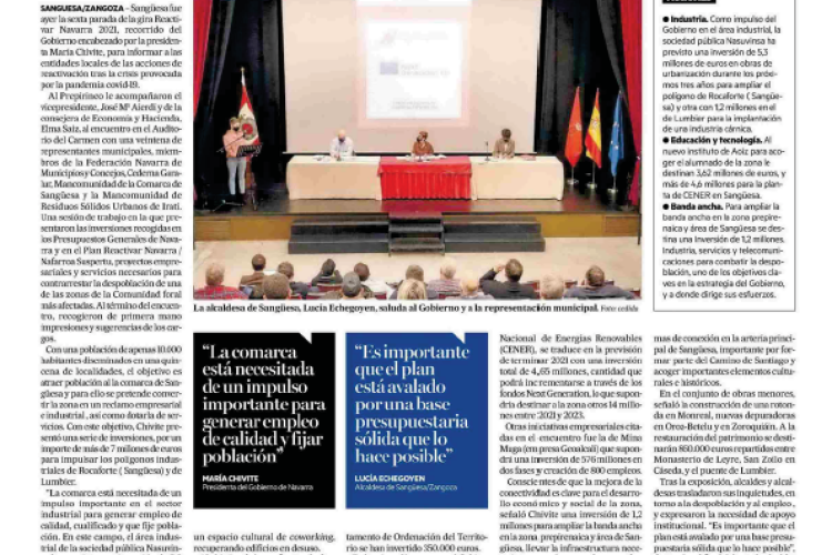 Fotografía del pantallazo de la noticia en la edición impresa del Diario de Noticias