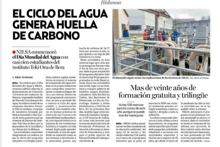 Fotografía del pantallazo de la noticia en la edición impresa del Diario de Noticias 
