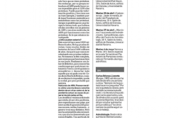 Fotografía de pantallazo de la noticia en la edición impresa del Diario de Navarra