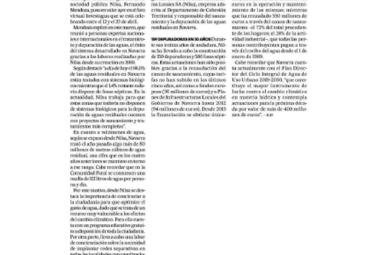 Fotografía del pantallazo de la noticia en la edición impresa del Diario de Noticias