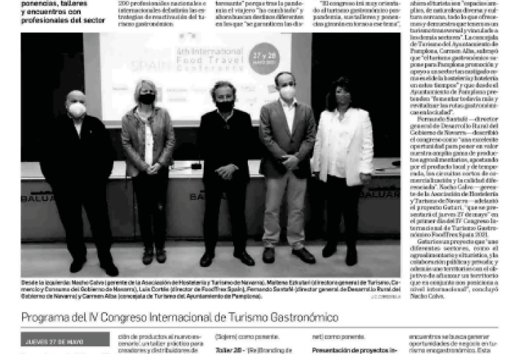 Fotografía del pantallazo de la noticia en la edición impresa del Diario de Navarra