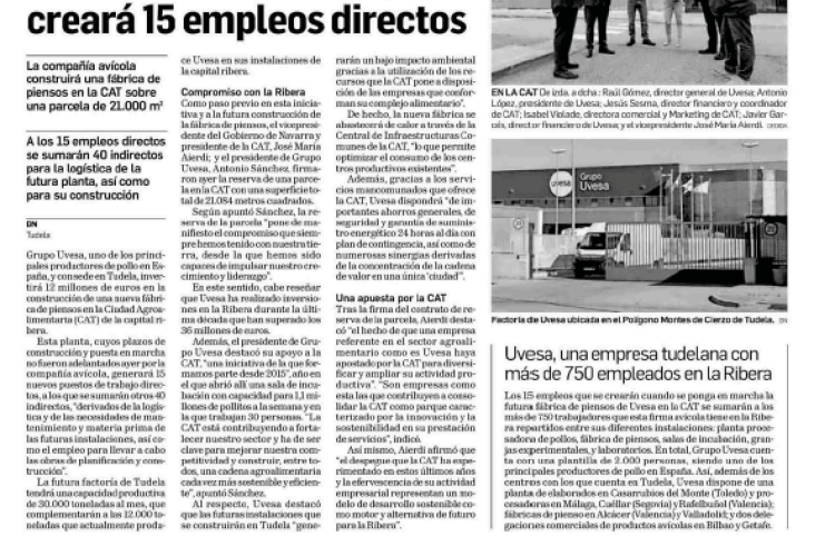 Fotografía del pantallazo de la noticia en la edición impresa del Diario de Navarra