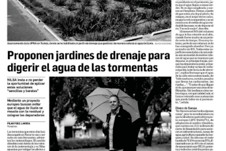 Fotografía del pantallazo de la noticia en la edición impresa del Diario de Navarra
