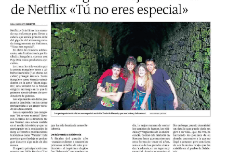 Fotografía del pantallazo de la noticia en la edición impresa del Gara