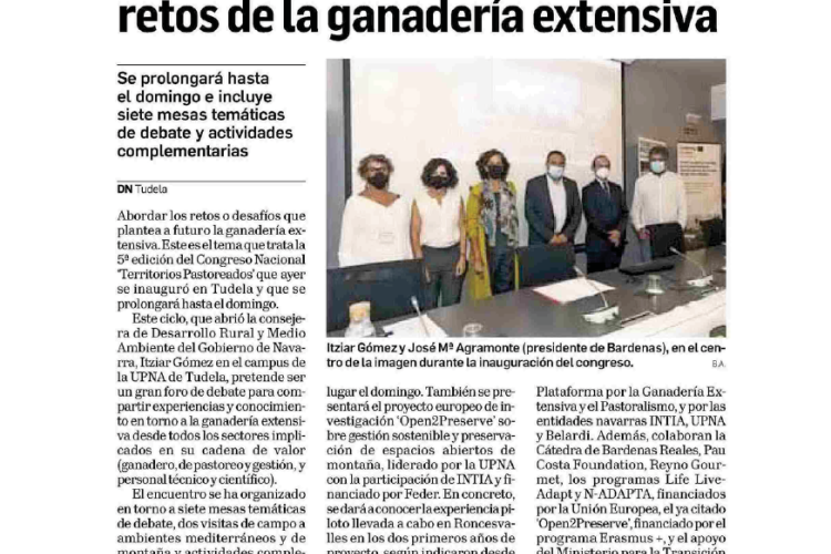 Fotografía del pantallazo de la noticia en la edición impresa del Diario de Navarra