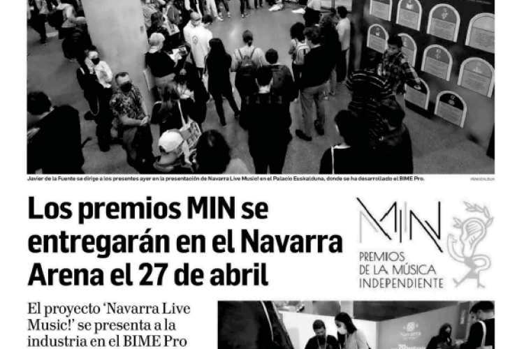 Fotografía del pantallazo de la noticia en la edición impresa del Diario de Navarra.