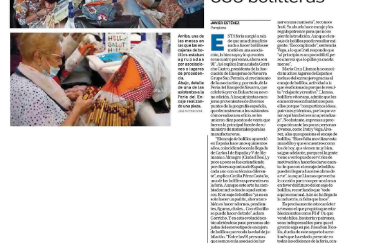 Fotografía del pantallazo de noticia en la edición impresa del Diario de Navarra