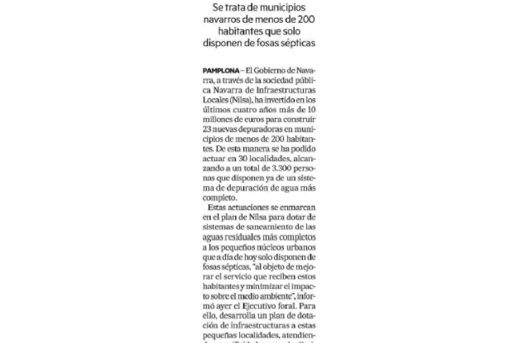 Fotografía del pantallazo de la noticia en la edición impresa del Diario de Noticias
