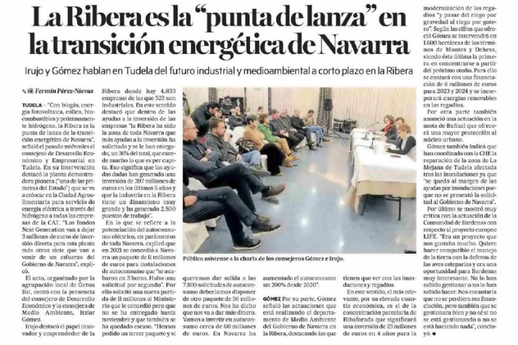 Fotografía del pantallazo de la noticia en la edición impresa del Diario de Noticias