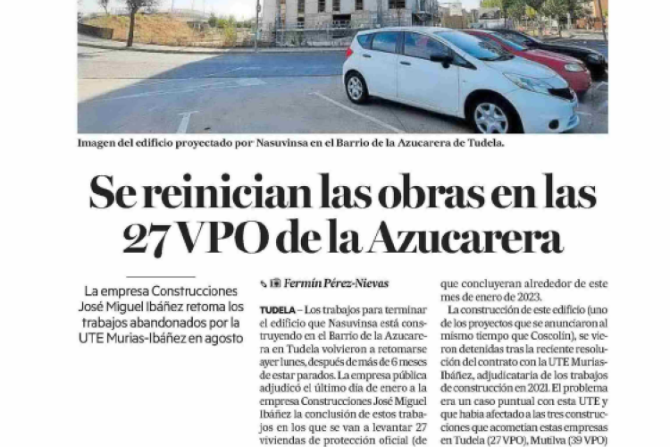 Fotografía del pantallazo de la noticia en la edición impresa del Diario de Noticias