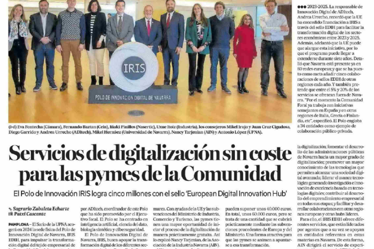 Fotografía del pantallazo de la noticia en la edición impresa del Diario de Noticas 