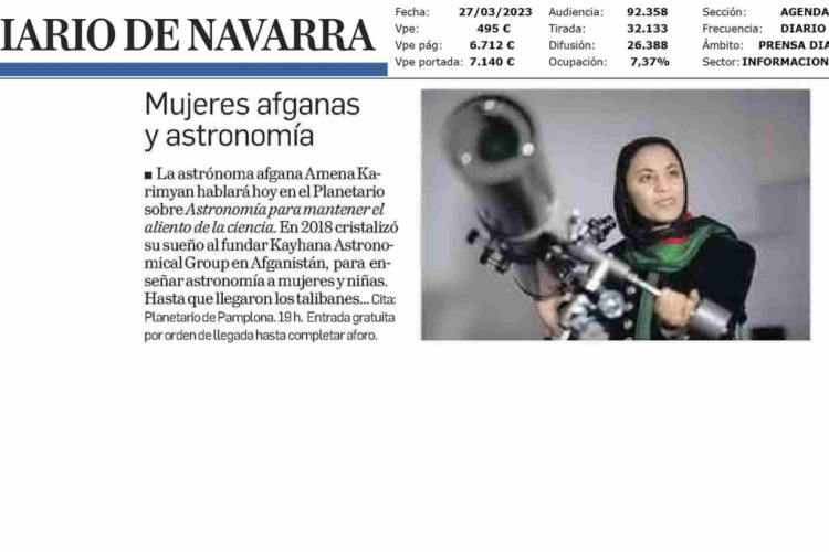 Fotografía del pantallazo de la noticia en la edición impresa del Diario de Navarra