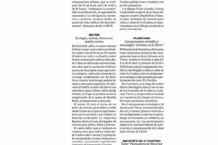 Fotografía del pantallazo de la noticia en la edición impresa del Diario de Noticias