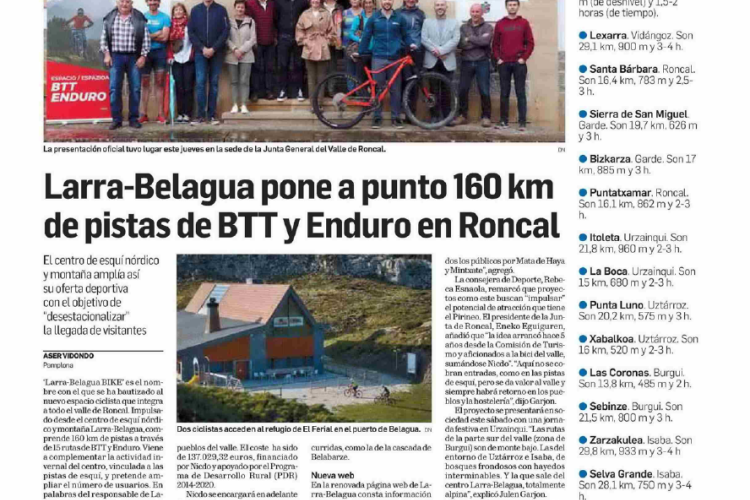Fotografía del pantallazo de la noticia en la edición impresa del Diario de Navarra