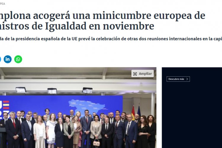 Fotografía del pantallazo de la noticia en la edición online de Diario de Navarra