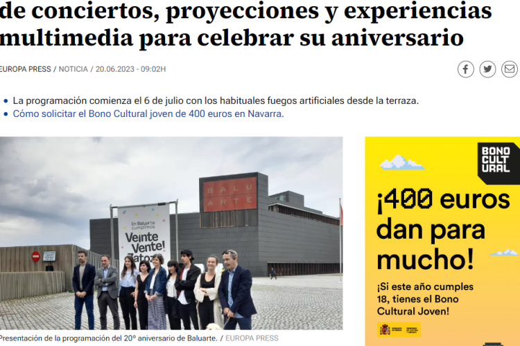 Fotografía del pantallazo de la noticia en la edición online de 20 Minutos