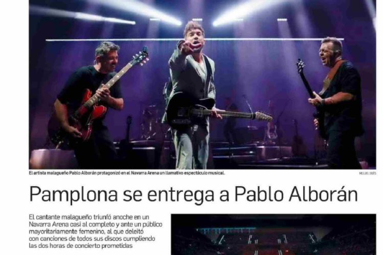 Fotografía del pantallazo de la noticia en la edición impresa de Diario de Navarra