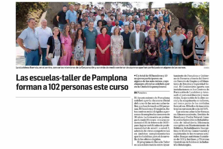 Fotografía del pantallazo de la noticia en la edición impresa del Diario de Navarra