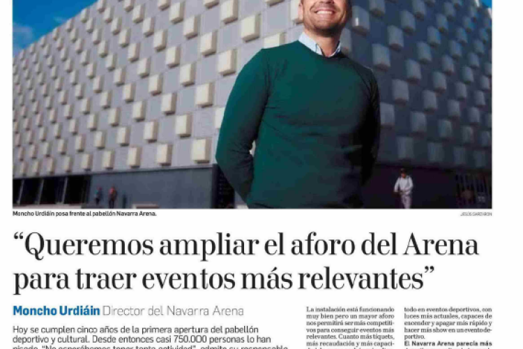 Fotografía del pantallazo de la noticia impresa del Diario de Navarra