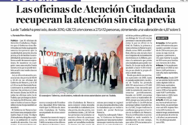 Fotografía del pantallazo de la noticia impresa del Diario de Noticias