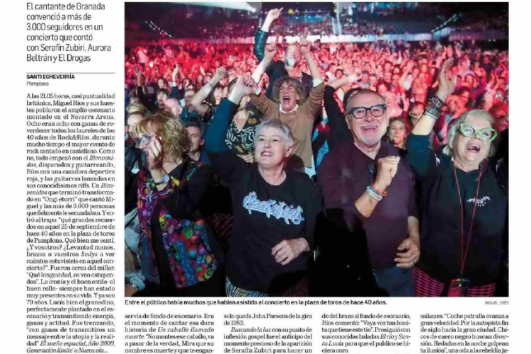 Fotografía del pantallazo de la noticia impresa del Diario de Navarra