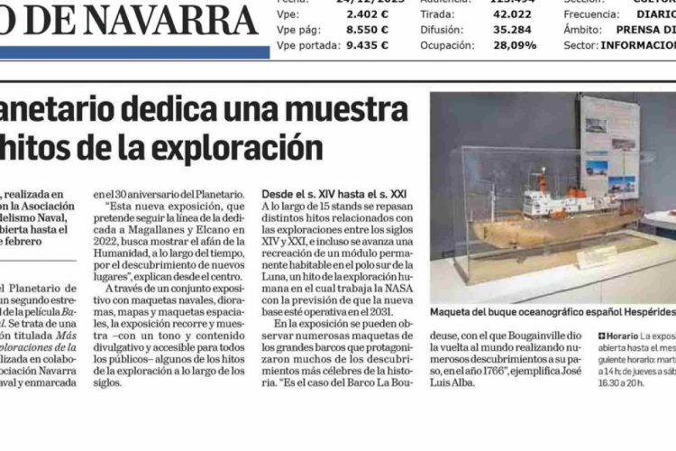 Fotografía del pantallazo de la noticia en la edición impresa de Diario de Navarra