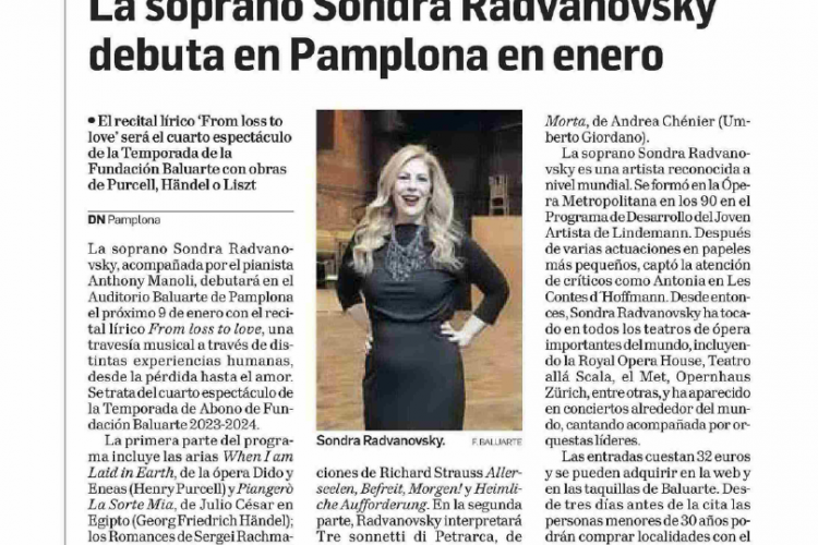 Fotografía del pantallazo de la noticia impresa en el Diario de Navarra