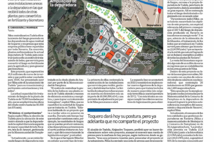 Fotografía del pantallazo de la noticia en la edición impresa de Diario de Navarra