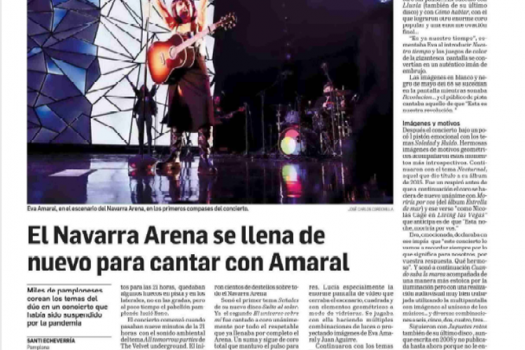 Fotografía del pantallazo de la noticia en la edición impresa del Diario de Navarra