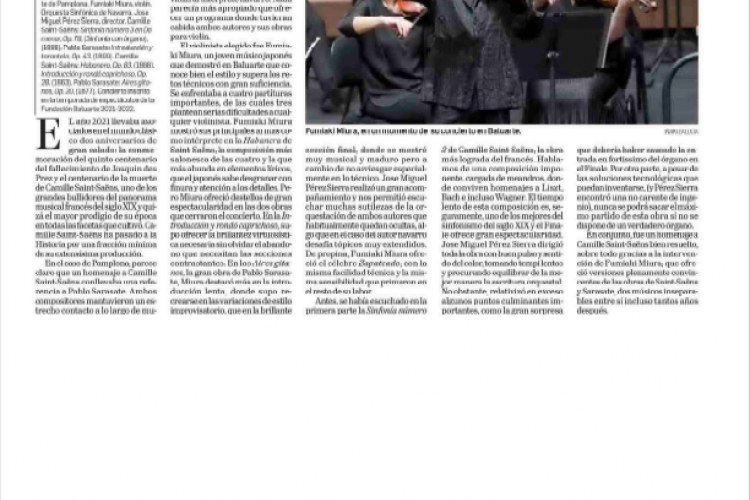 Fotografía del pantallazo de la noticia en la edición del Diario de Navarra