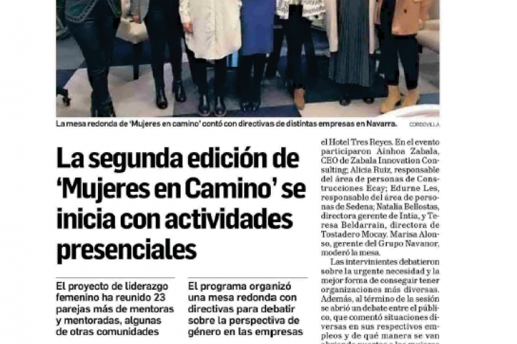 Fotografia del pantallazo de la noticia en la edición impresa del Diaro de Navarra