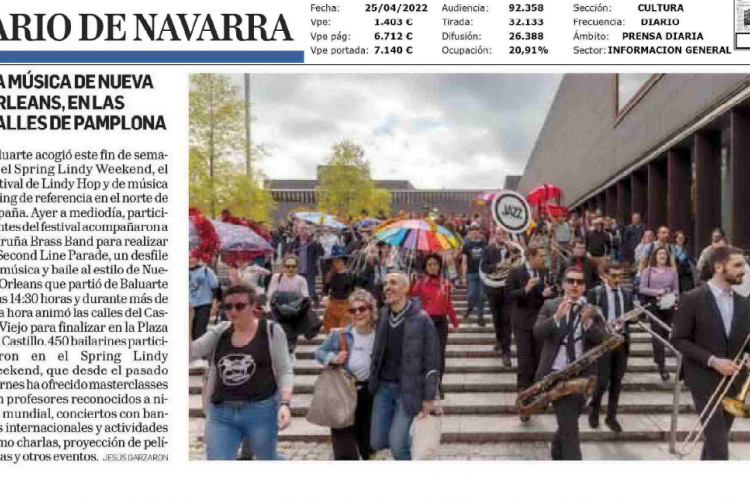 Fotografia del pantallazo de la noticia en la edición impresa del Diario de Navarra