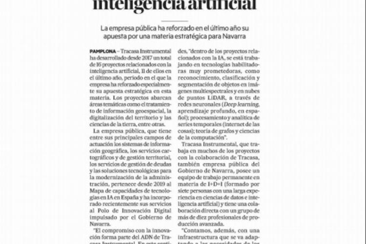 Recorte de la noticia publicada en la edición impresa de Diario de Noticias
