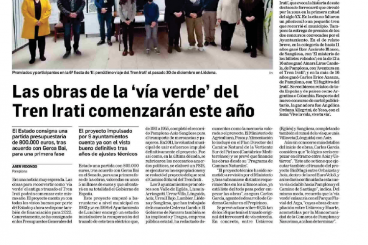 Fotografia del pantallazo de la noticia en la edición impresa del Diario de Navarra