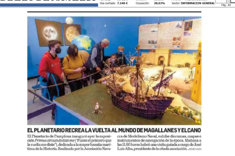 Fotografia del pantallazo de la noticia en la edición impresa del Diario de Navarra