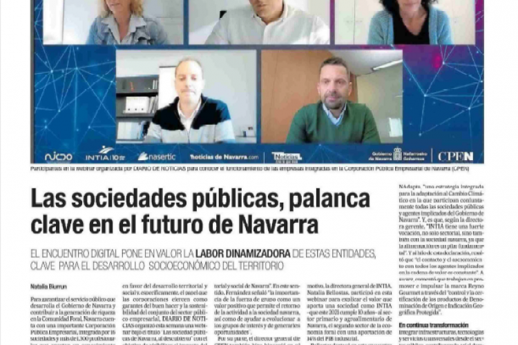 Fotografía del pantallazo de la noticia en la edición impresa del Diario de Noticias