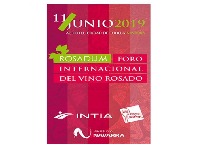 Fotografía del cartel promocional de ROSADUM, el I Foro Internacional del Vino Rosado