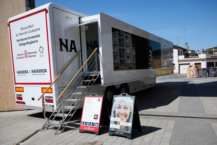 Foto del camión en una localidad Navarra